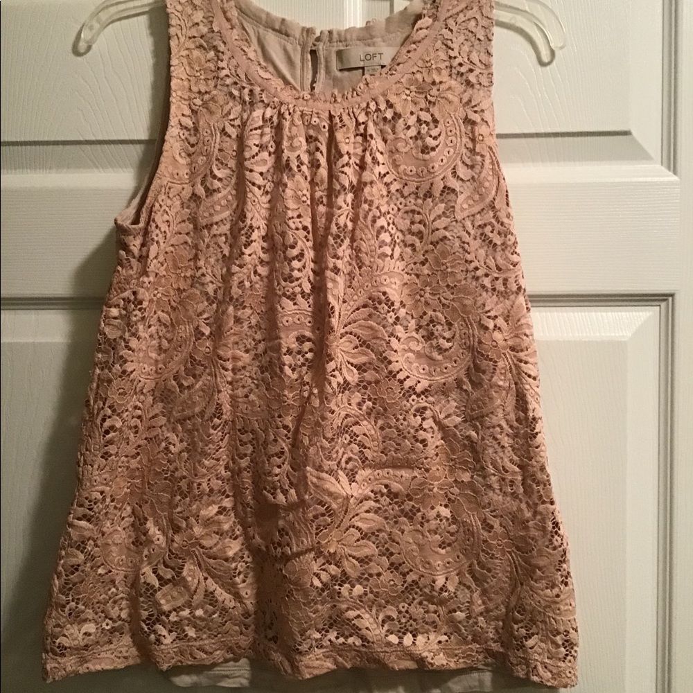 Ann Taylor Loft No Sleeve Lace Top